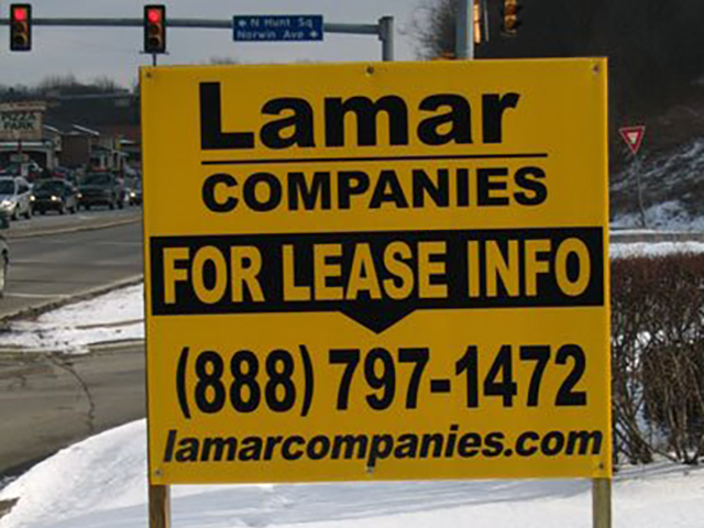 Lamar Comanies Temporary Sign