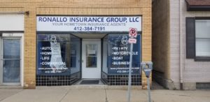 ronallo insurance flat panel and window lettering