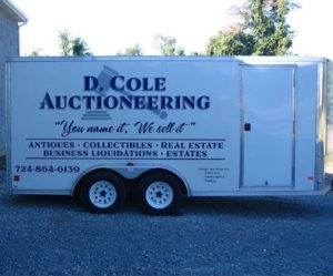 D. COLE AUCTIONEERING TRAILER
