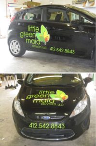 LITTLE GREEN MAID CAR LETERING